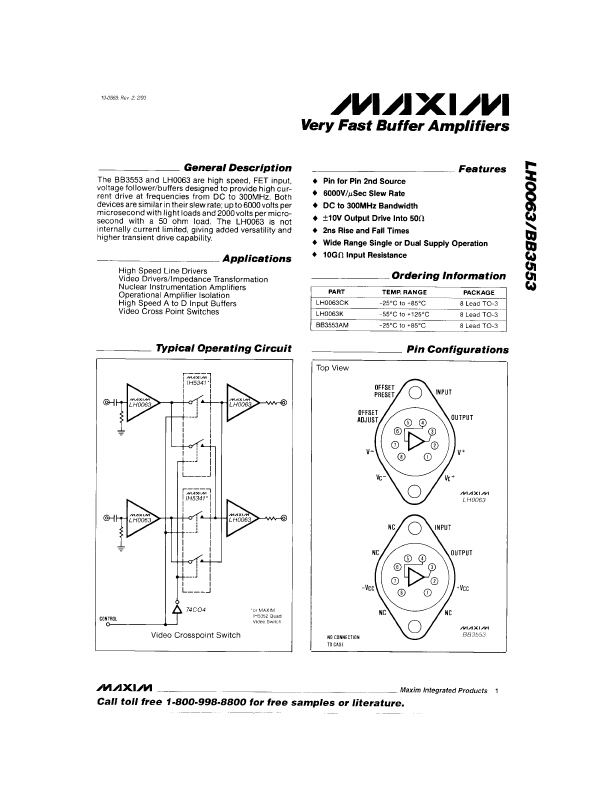 LH0063 Maxim Integrated Products