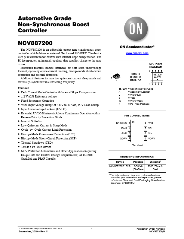 NCV887200 ON Semiconductor