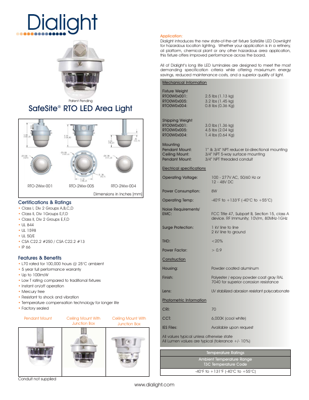 RTO2W08004 Dialight