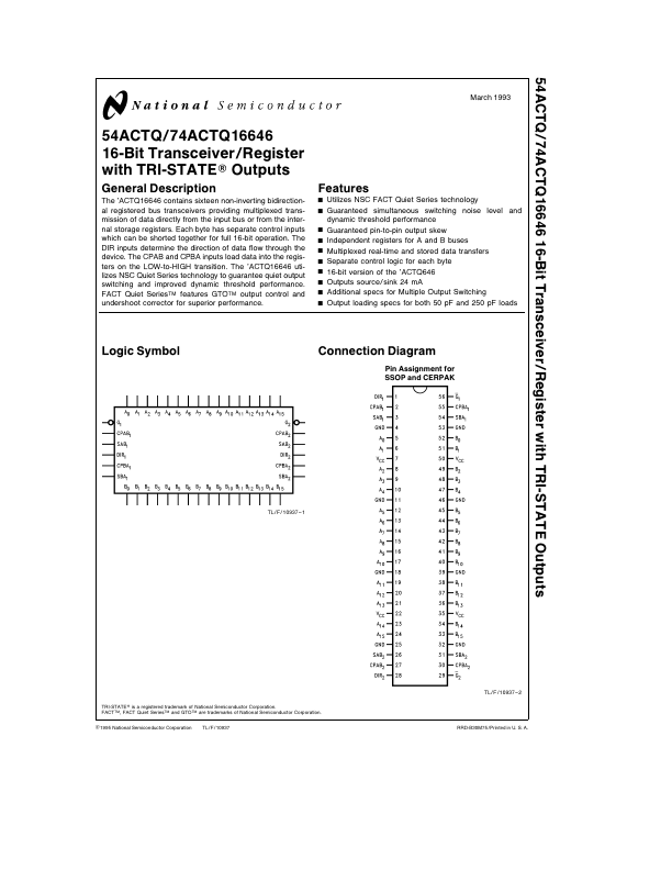 54ACTQ16646 National Semiconductor