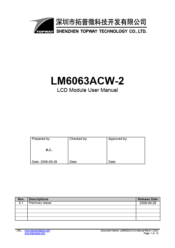 LM6063ACW-2 TOPWAY