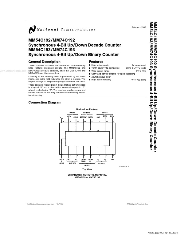 <?=74C193?> डेटा पत्रक पीडीएफ