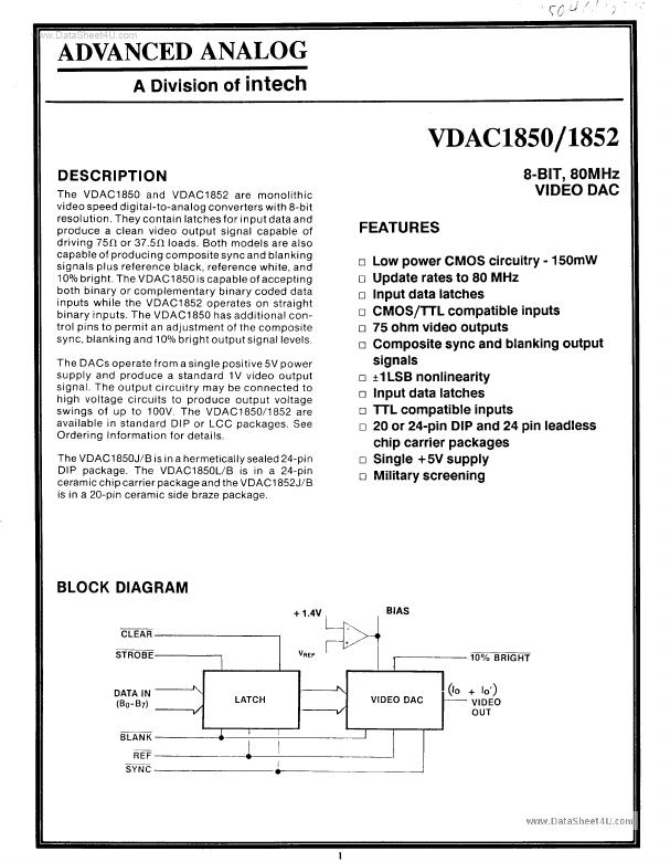 VDAC1852 Lambda Advanced Analog