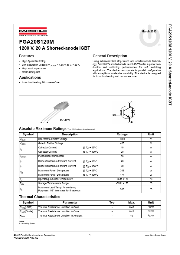 <?=FGA20S120M?> डेटा पत्रक पीडीएफ