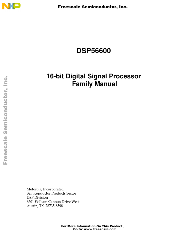 DSP56600 Freescale Semiconductor