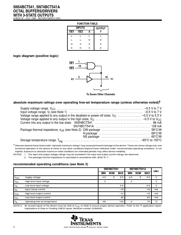 SN74BCT541A