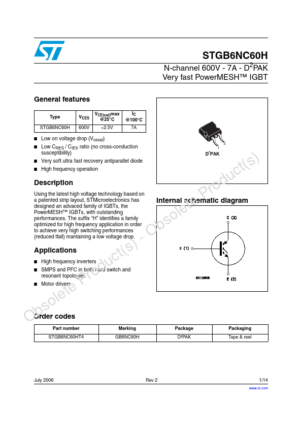 STGB6NB60HD