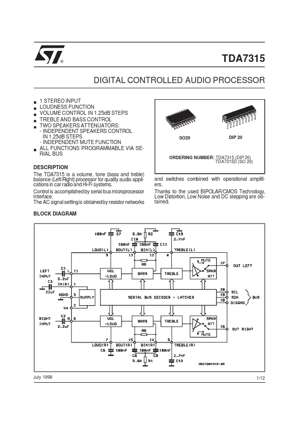TDA7315 ST Microelectronics