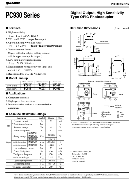 PC931 Sharp Electrionic Components