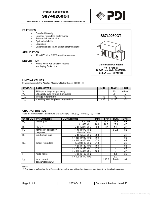 <?=S8740260GT?> डेटा पत्रक पीडीएफ