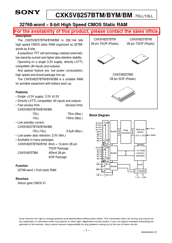 CXK5V8257BYM