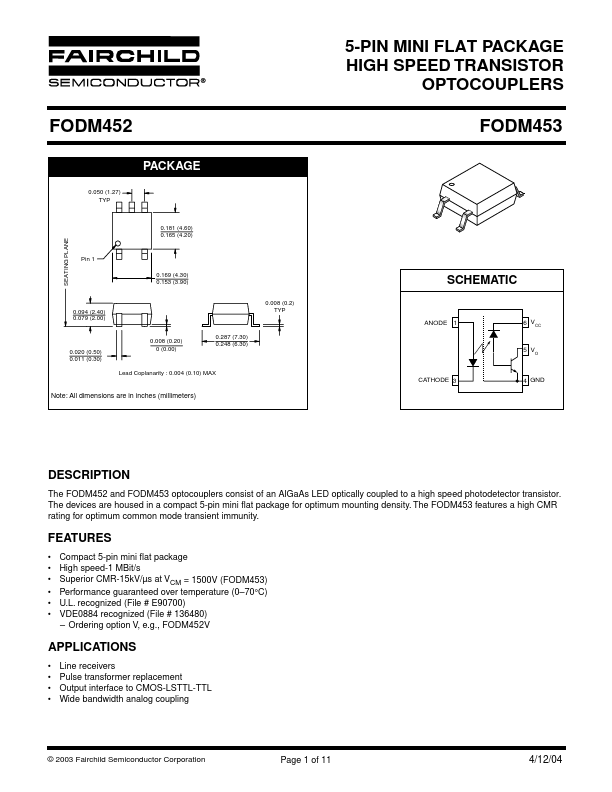 FODM453 Fairchild Semiconductor