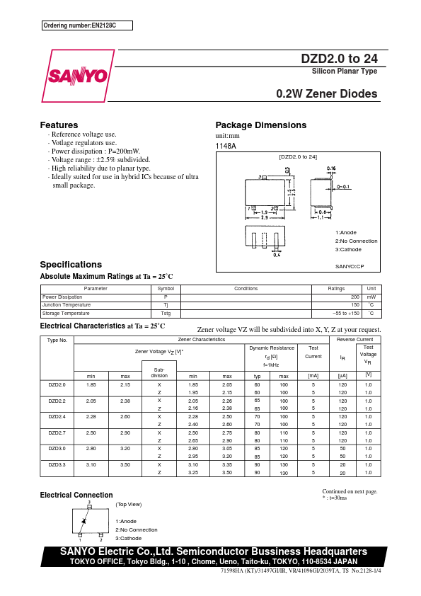 DZD15 Sanyo Semicon Device