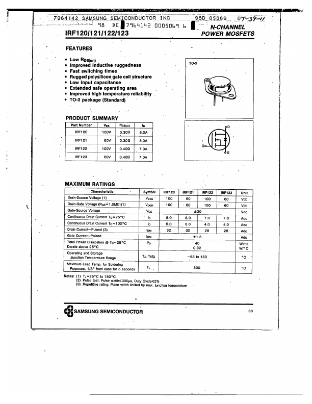 IRF120 Samsung semiconductor