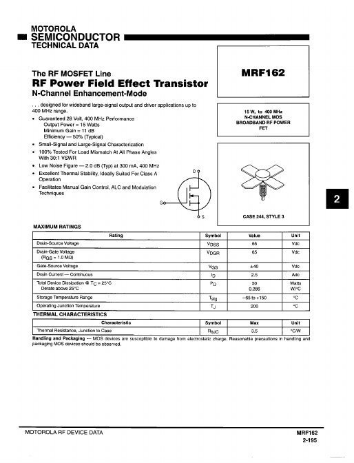 <?=MRF162?> डेटा पत्रक पीडीएफ