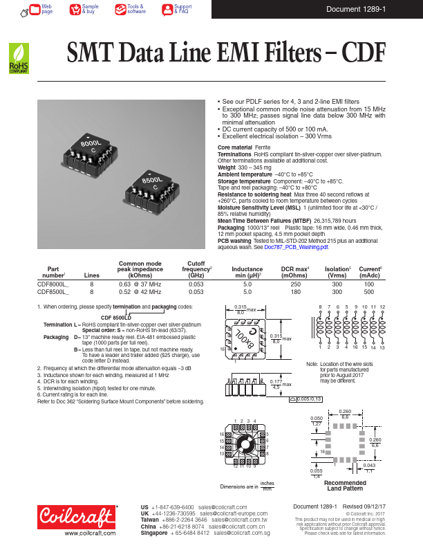 <?=CDF8500L?> डेटा पत्रक पीडीएफ