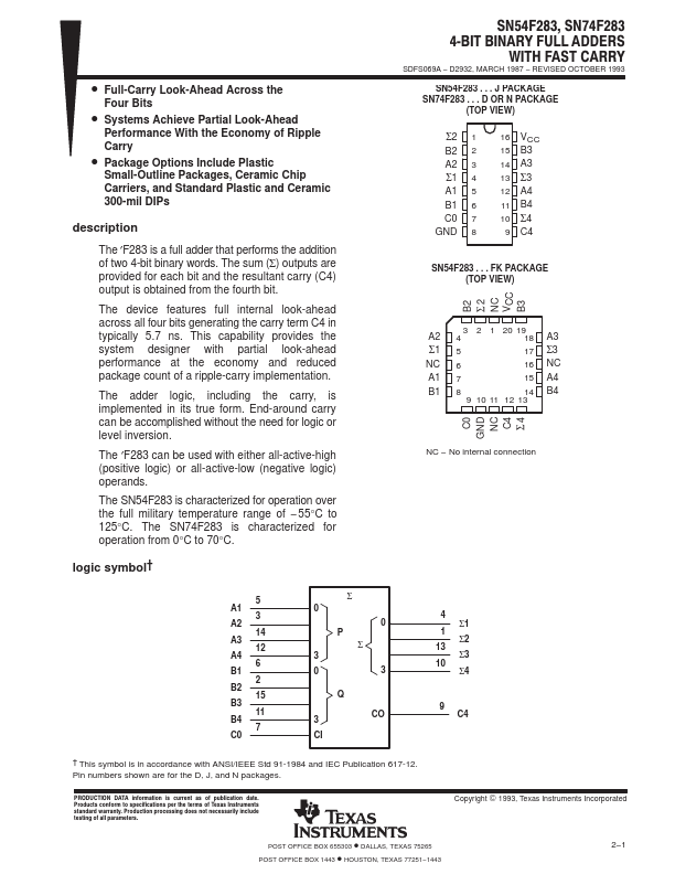 SN74F283N