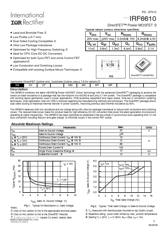 IRF6610 International Rectifier