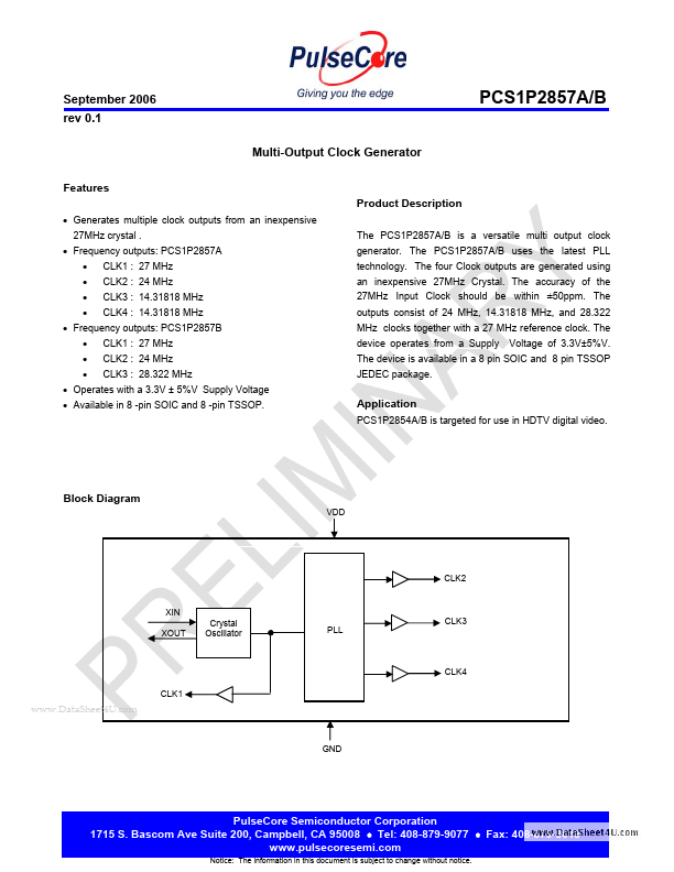 <?=PCS1P2857B?> डेटा पत्रक पीडीएफ