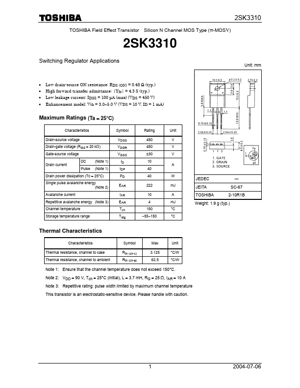 K3310 Toshiba Semiconductor