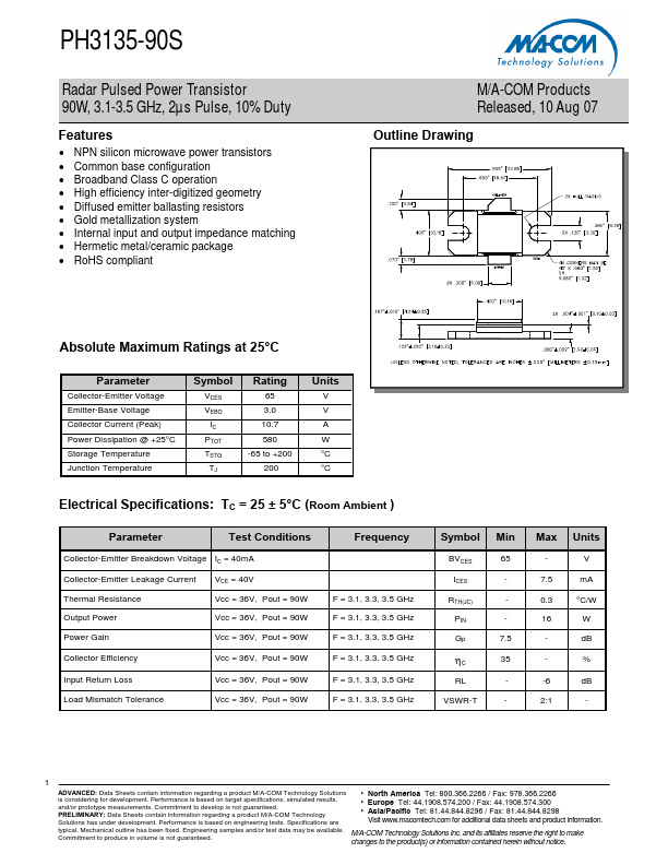 PH3135-90S MA-COM