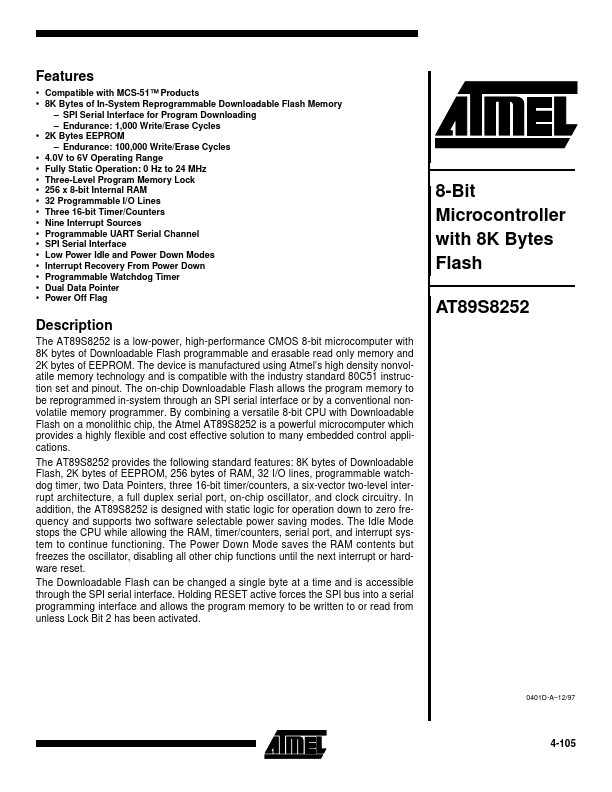 89S8252 ATMEL Corporation