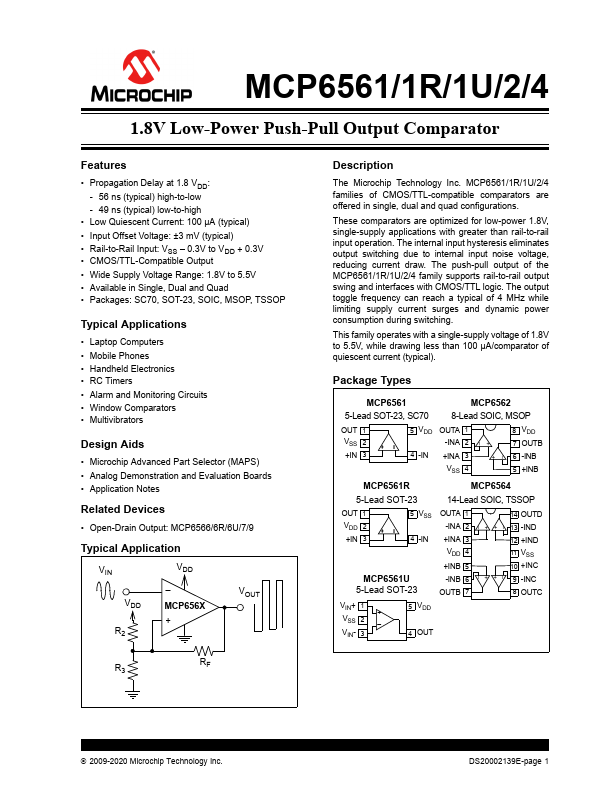 MCP6562 Microchip Technology