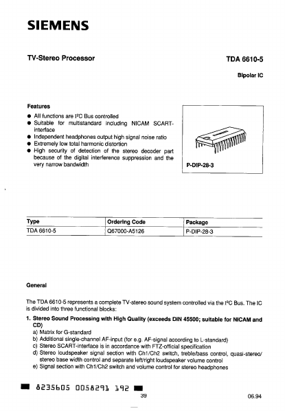 TDA6610-5 Siemens Semiconductor