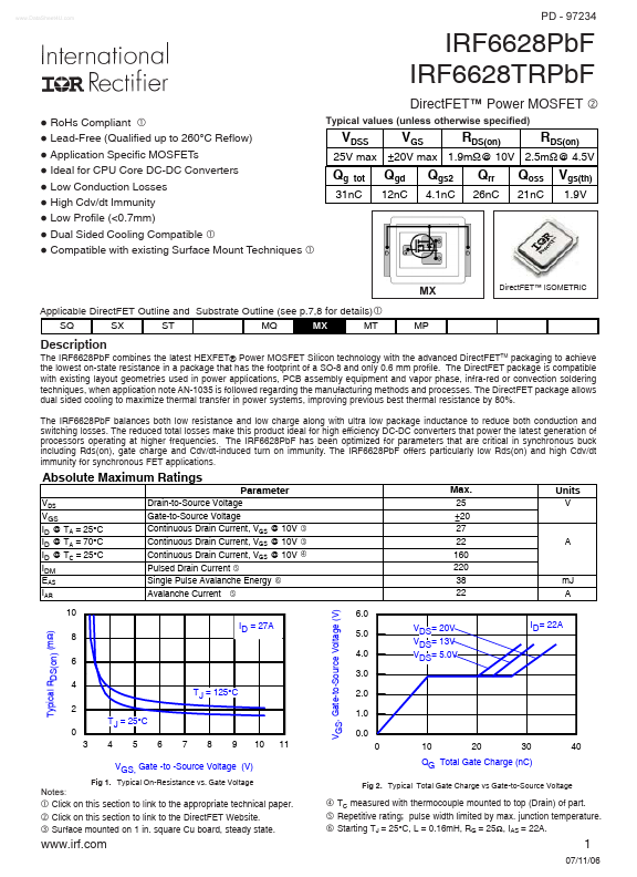 IRF6628PBF International Rectifier