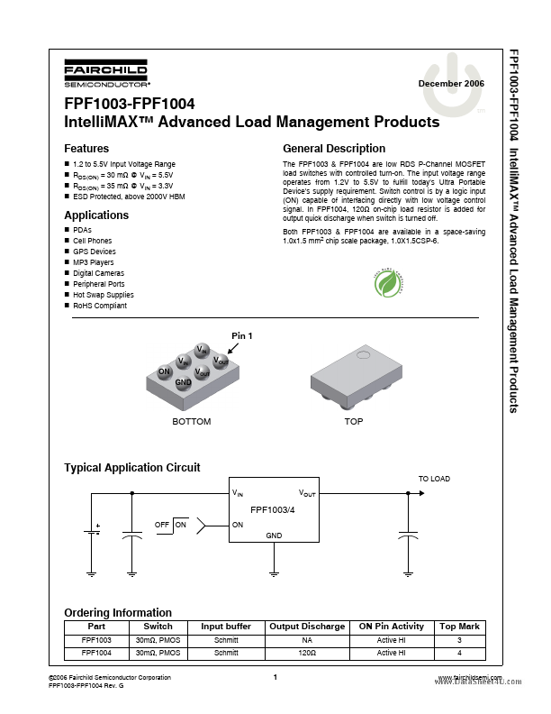 FPF1004 Fairchild Semiconductor