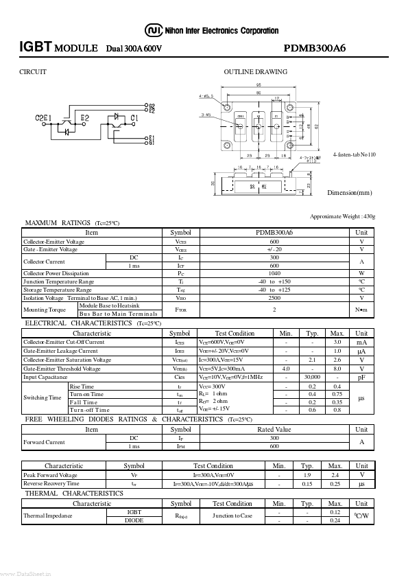 <?=PDMB300A6?> डेटा पत्रक पीडीएफ