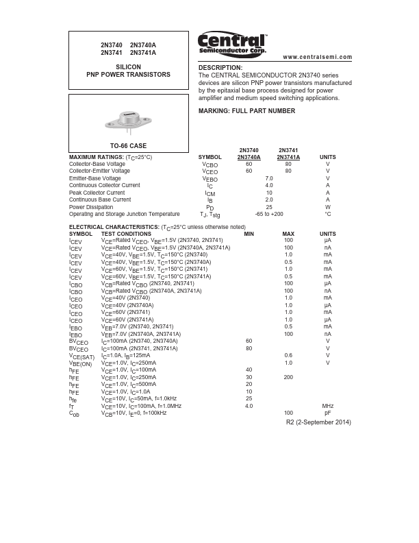 2N3740A Central Semiconductor Corp