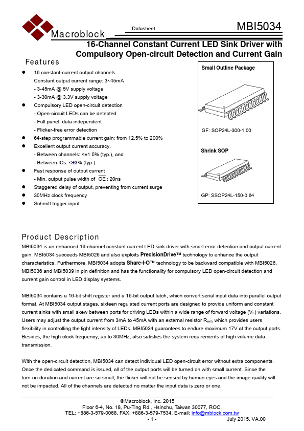 MBI5034 Macroblock