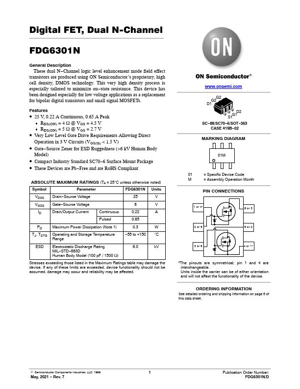 FDG6301N ON Semiconductor