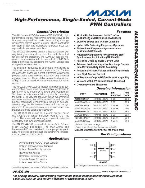 MAX5094C Maxim Integrated Products