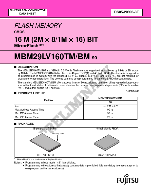MBM29LV160TM Fujitsu Media Devices
