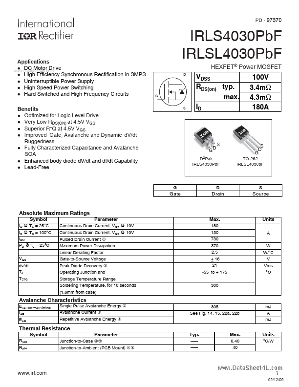 IRLS4030PBF International Rectifier