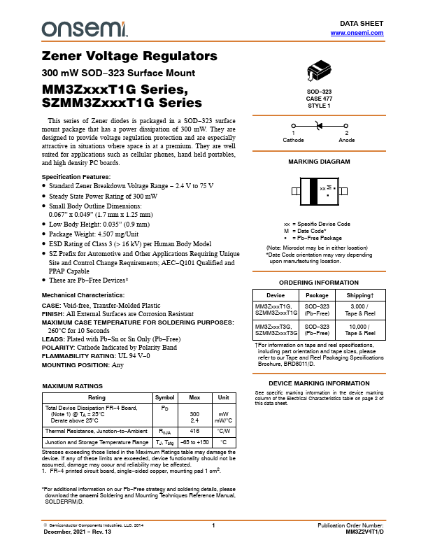 <?=MM3Z13VT1G?> डेटा पत्रक पीडीएफ