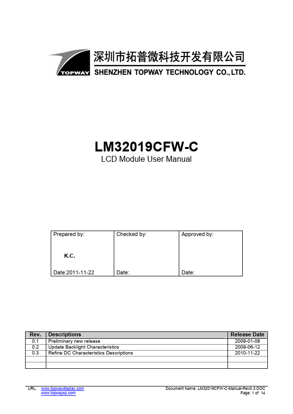 LM32019CFW-C TOPWAY