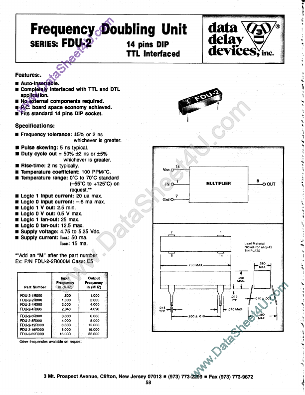 <?=FDU-2-16R000?> डेटा पत्रक पीडीएफ