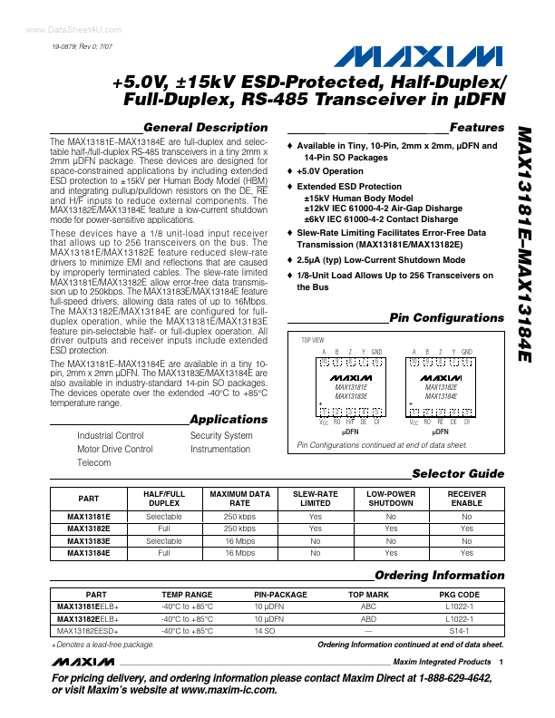 MAX13182E Maxim Integrated Products