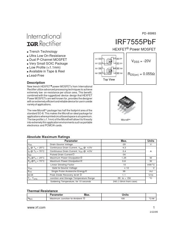 IRF7555PBF International Rectifier