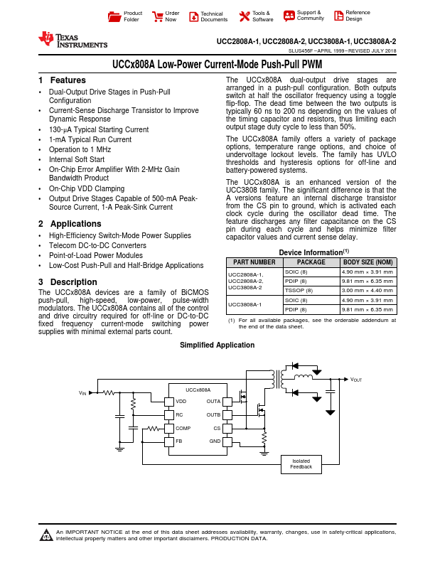 UCC3808A-1 Texas Instruments