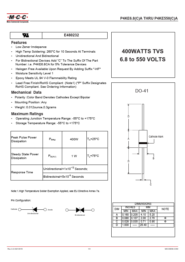 P4KE180CA