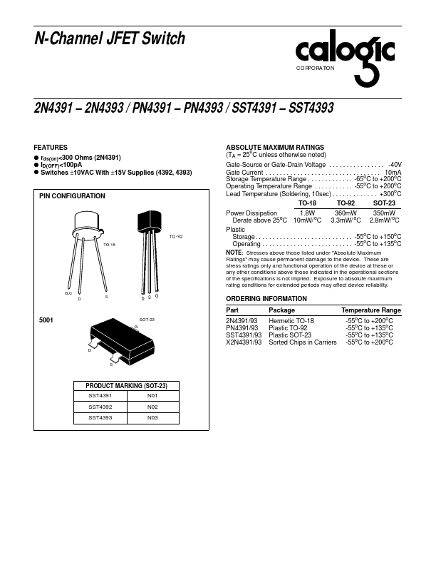 PN4391 Calogic  LLC