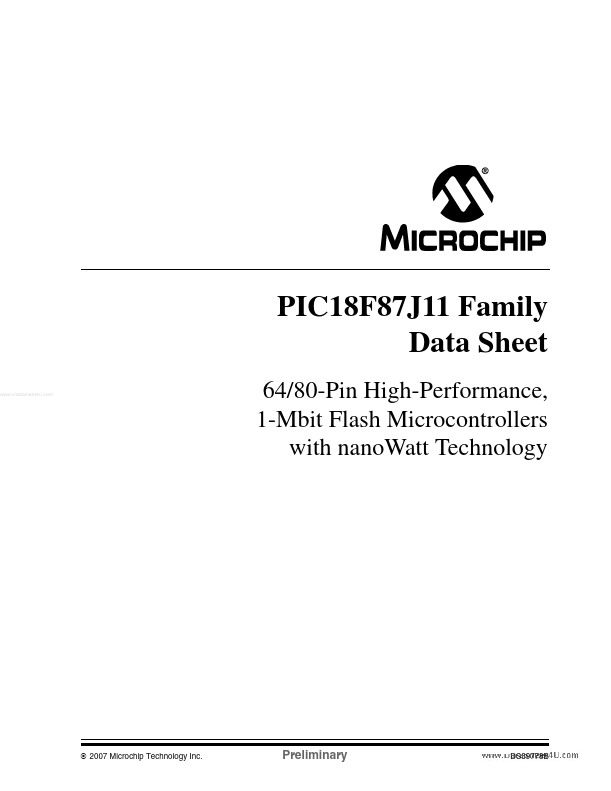 PIC18F87J11 Microchip Technology