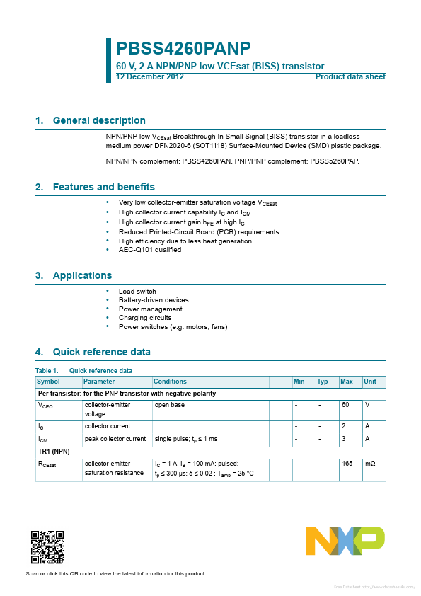 PBSS4260PANP NXP