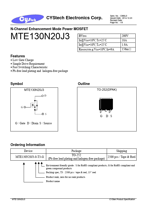 <?=MTE130N20J3?> डेटा पत्रक पीडीएफ