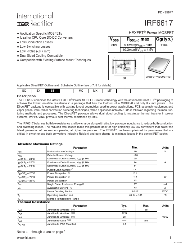 IRF6617TR1