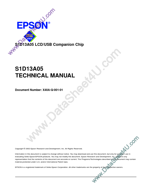 S1D13A05 EPSON Electronics